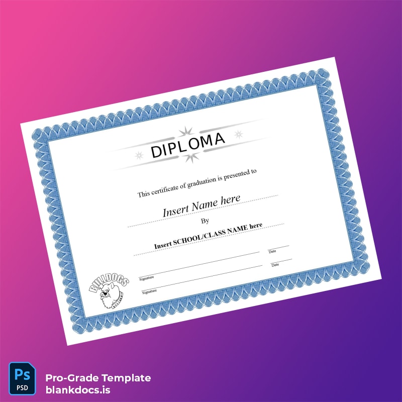 Blank USA Bulldog Diploma Template Document Preview - BlankDocs