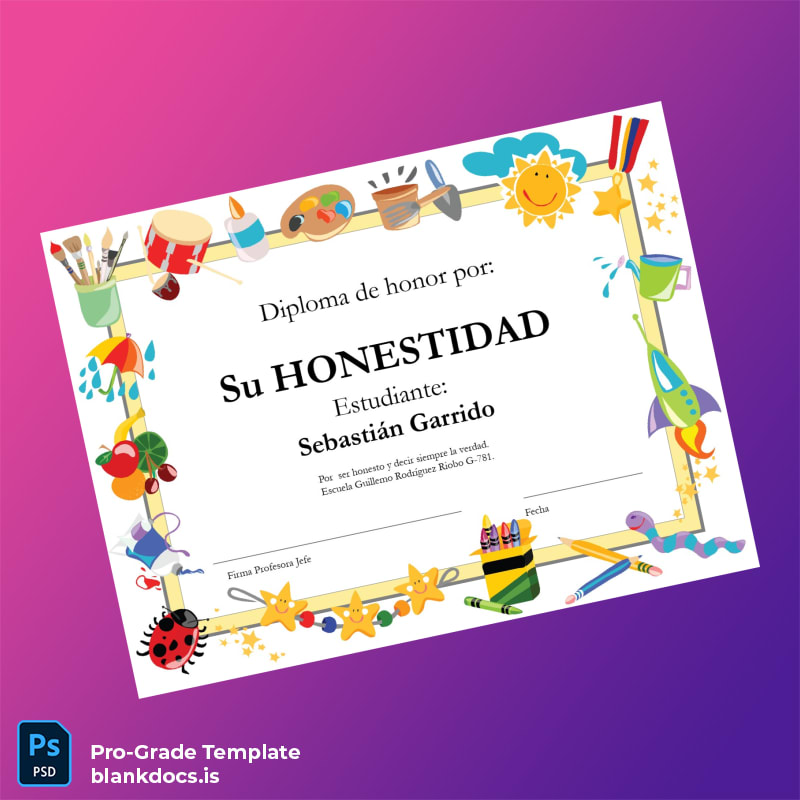 Blank USA Escuela Guillermo Rodríguez Riobo Honor Diploma Template page 3 Document Preview - BlankDocs