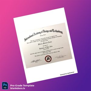 Blank USA International Academy of Design and Technology Bachelor of Fine Arts in Interior Design Template Document Preview - BlankDocs