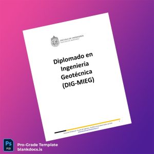 Blank USA Pontificia Universidad Católica de Chile Diploma in Geotechnical Engineering Document Preview - BlankDocs