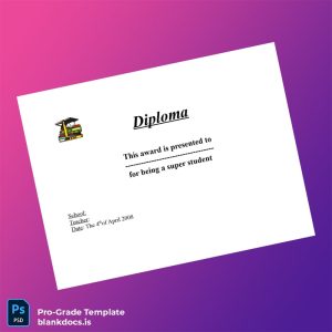 Blank USA Unnamed School Super Student Diploma Template Document Preview - BlankDocs