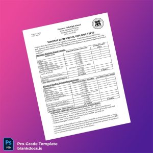 Blank USA Virginia High School Diploma Template Document Preview - BlankDocs