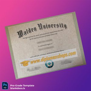Blank USA Walden University Degree Certificate Template Document Preview - BlankDocs