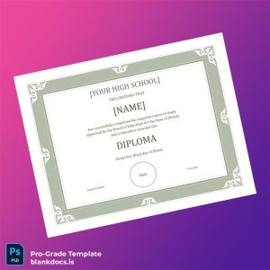 Blank USA Your High School High School Diploma Template Document Preview - BlankDocs