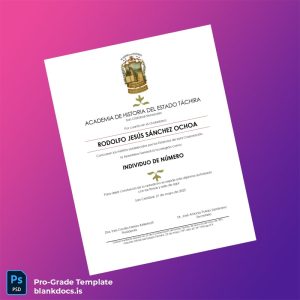 Blank Venezuela Academy of History of the State Táchira Diploma Certificate Document Preview - BlankDocs