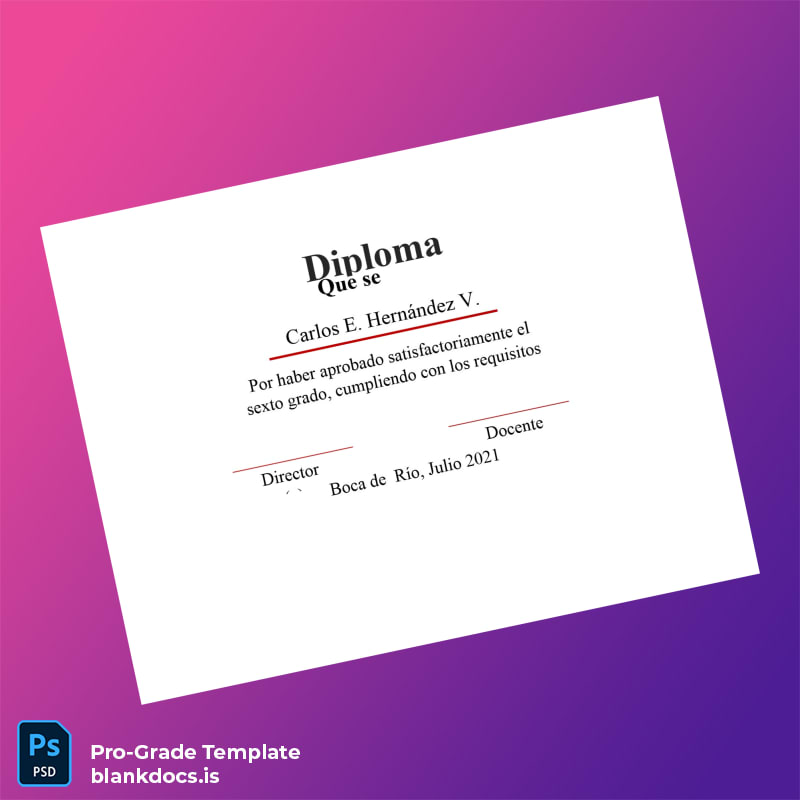 Blank Venezuela E. B. N. B. Monseñor Nicolás Eugenio Navarro Diploma page 2 Document Preview - BlankDocs