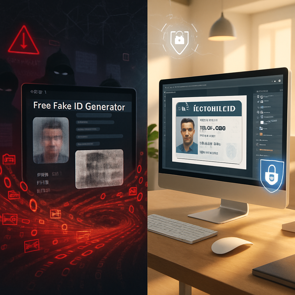 The Risks of Using Free Online Fake ID Generators (And Why PSDs Are Safer)