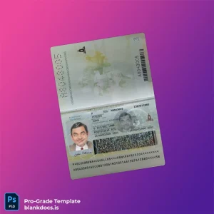 Blank Passport Template for ecuador passport psd template version 2 (2021-present)